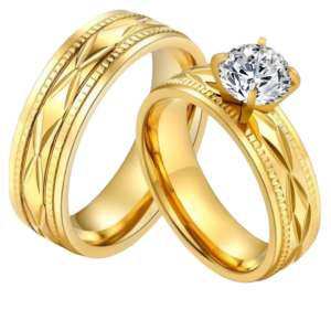 Rings for Women and Girls Gold Couple Rings | Valentine Ring Gold Plated Crystal Adjustable Couple Ring | Birthday Gifts For Women Valentine Gift for Girls